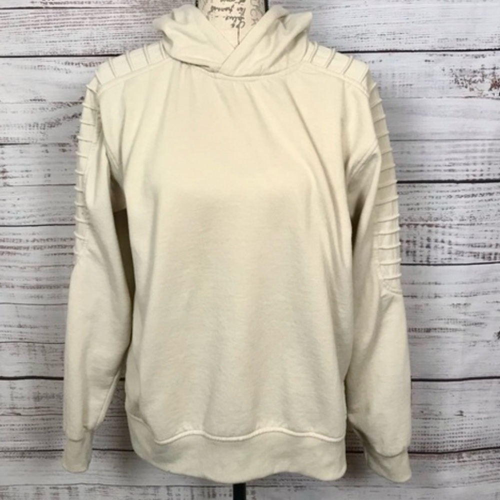 Truth Substance tan ribbed arm‎ long sleeve size small casual cozy hoodie